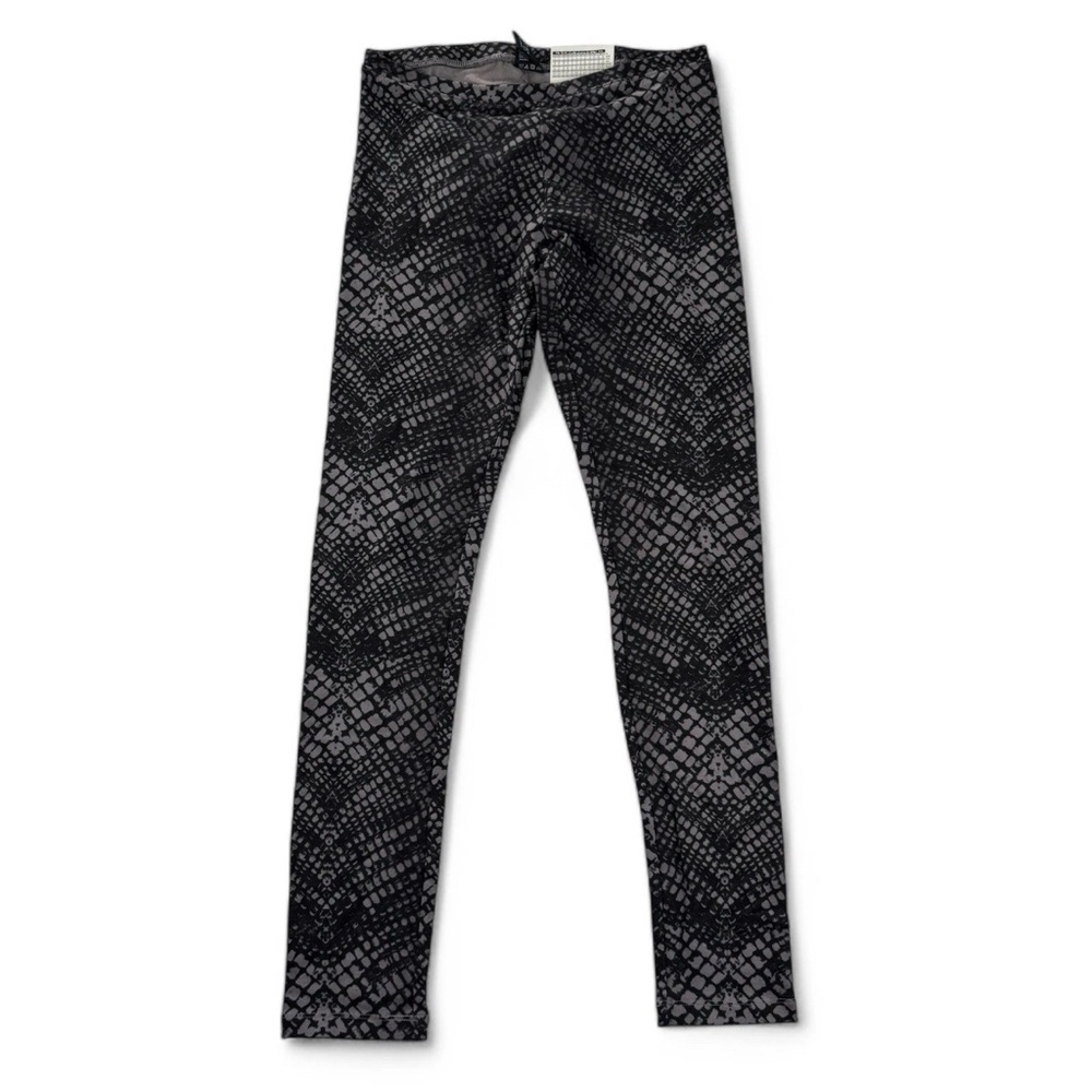 Hue Crocodile Print Cotton Leggings Womens Size XS Black Grey‎ NWT